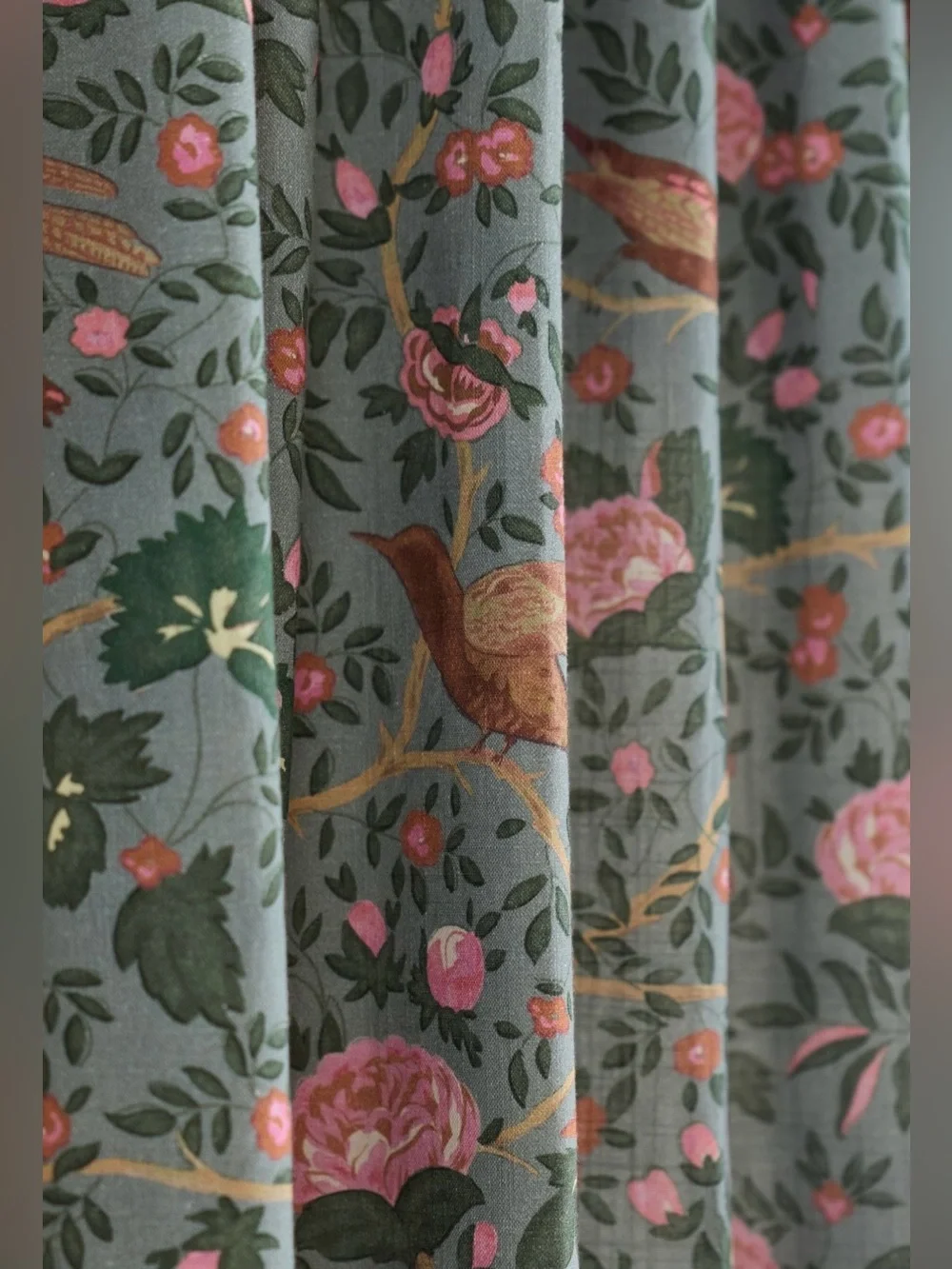 Anthropologie Wren Cotton Bird Print Blackout Curtain, 50x96